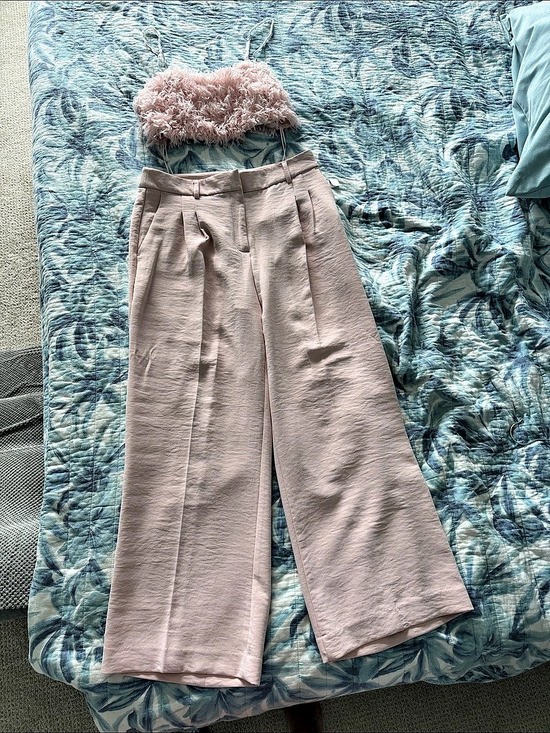 House of Harlow 1960 Pants - House of Harlow 1960 Kellie Two-Piece Set Wide Leg Pants Pink Small